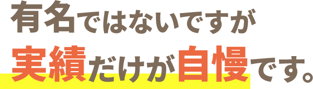 有名ではないですが実績だけが自慢です